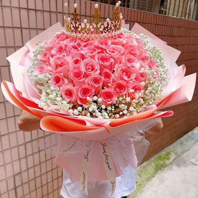 宿州48朵戴安娜粉玫瑰，我的爱呵护你
