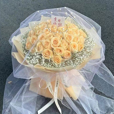 宿州52朵香槟玫瑰满天星，你就是我的全部