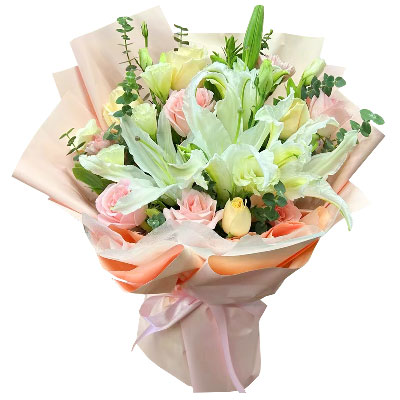 宿州10朵玫瑰百合混搭，爱是难忘时刻