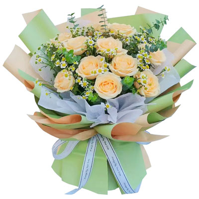 宿州11朵香槟玫瑰洋甘菊，爱温暖幸福